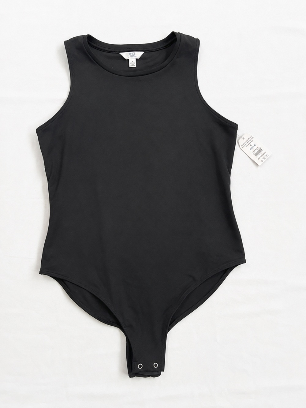 Time and Tru Black Sleeveless One-Piece Bodysuit